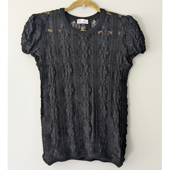 Red Valentino Floral Lace Sheer Blouse - Picture 1 of 6